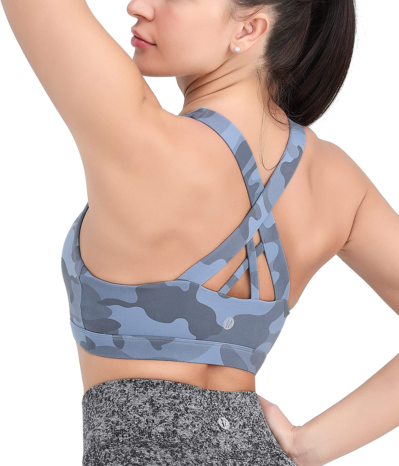 RUNNING GIRL Sports Bra for Women, Criss-Cross Back Padded Strappy Sports Bras Medium Support Yoga Bra with Removable Cups Apparel & Accessories > Clothing > Underwear & Socks > Bras Kylie Max