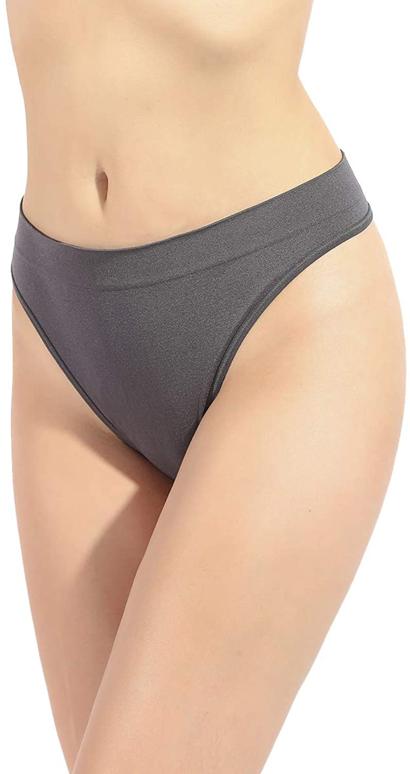 GRANKEE Women's Breathable Seamless Thong Panties No Show Underwear Pack Apparel & Accessories > Clothing > Underwear & Socks > Underwear GRANKEE
