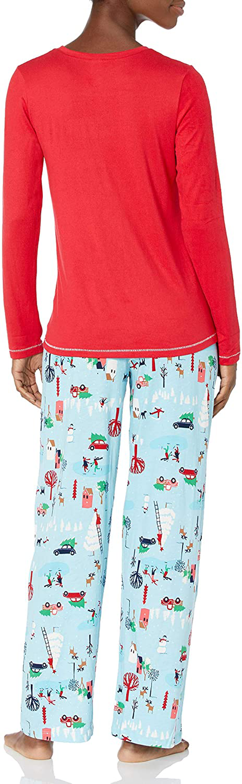 HUE Women's Printed Knit Tee and Pant 3 Piece Pajama Set Apparel & Accessories > Clothing > Sleepwear & Loungewear > Pajamas HUE