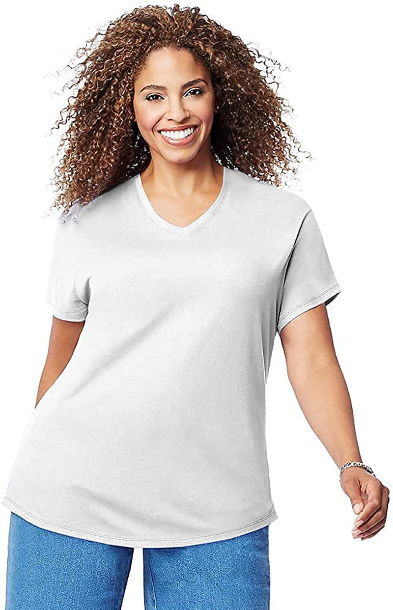 Just My Size Women'S Plus-Size Short-Sleeve V-Neck T-Shirt Apparel & Accessories > Clothing > Activewear Kylie Max