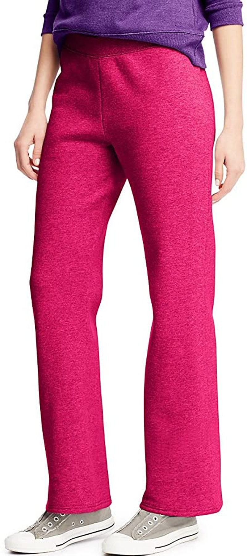 Hanes Women'S Ecosmart Open Bottom Leg Sweatpants Apparel & Accessories > Clothing > Underwear & Socks > Lingerie Hanes Sizzling Pink Small