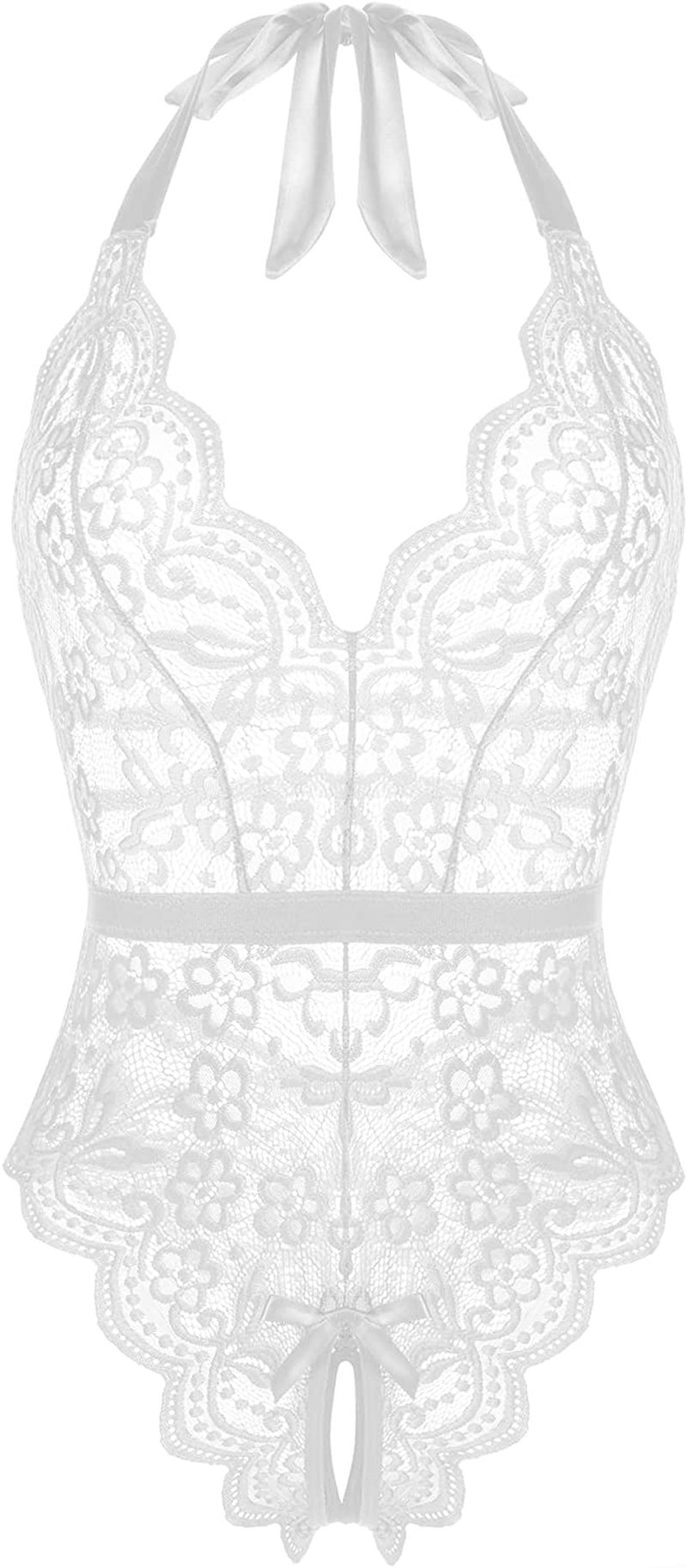 LOLLO VITA Women Lingerie Lace Bodysuit One Piece Babydoll Teddy Chemise Sleepwear Apparel & Accessories > Clothing > Underwear & Socks > Lingerie LOLLO VITA 2-white Large Wide