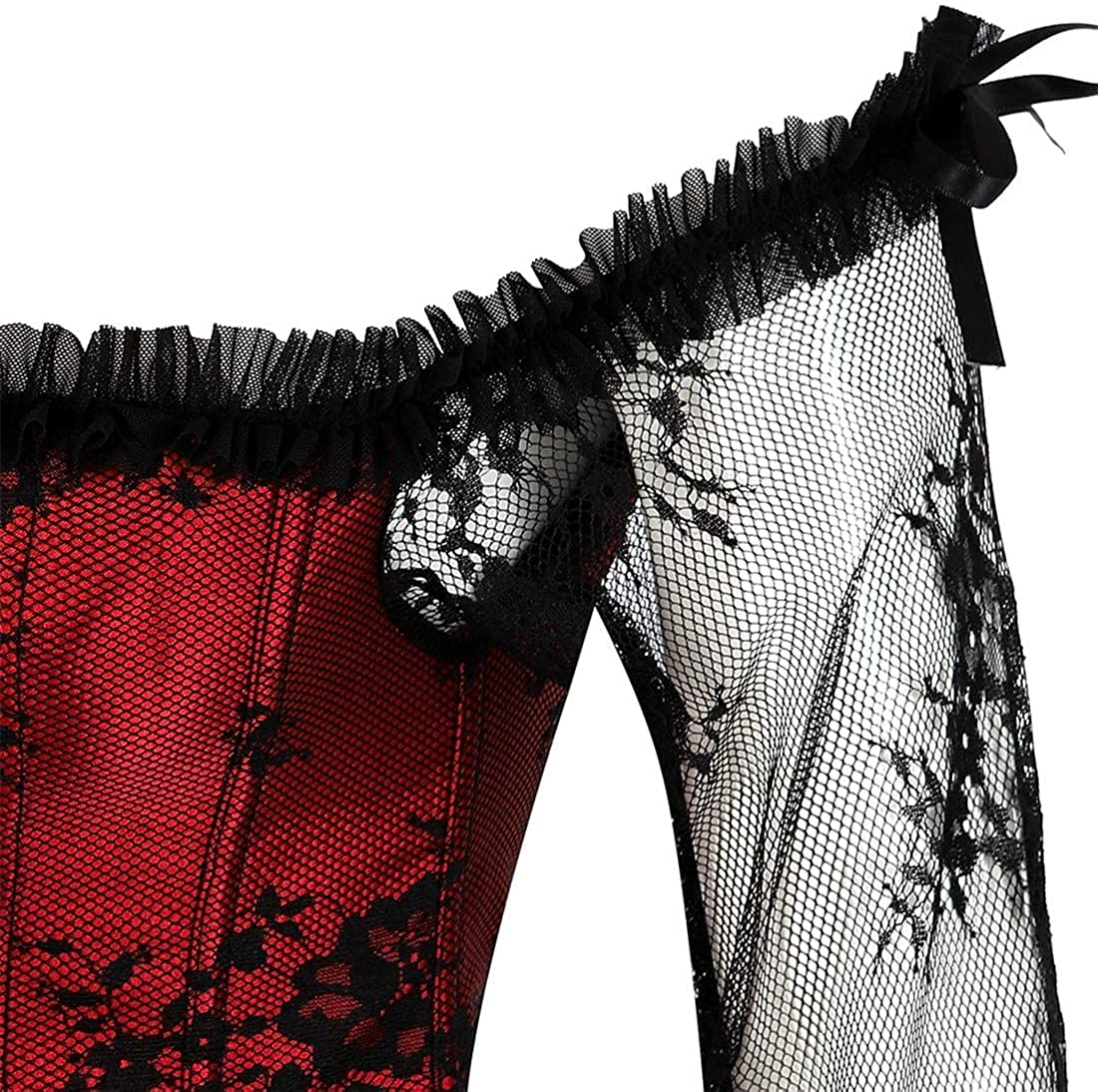 Corset Tops for Women Corset - Overbust Lingerie - Lace up Back Bustier Top - Fashion Corsets with Sleeve Apparel & Accessories > Clothing > Underwear & Socks > Lingerie SZIVYSHI