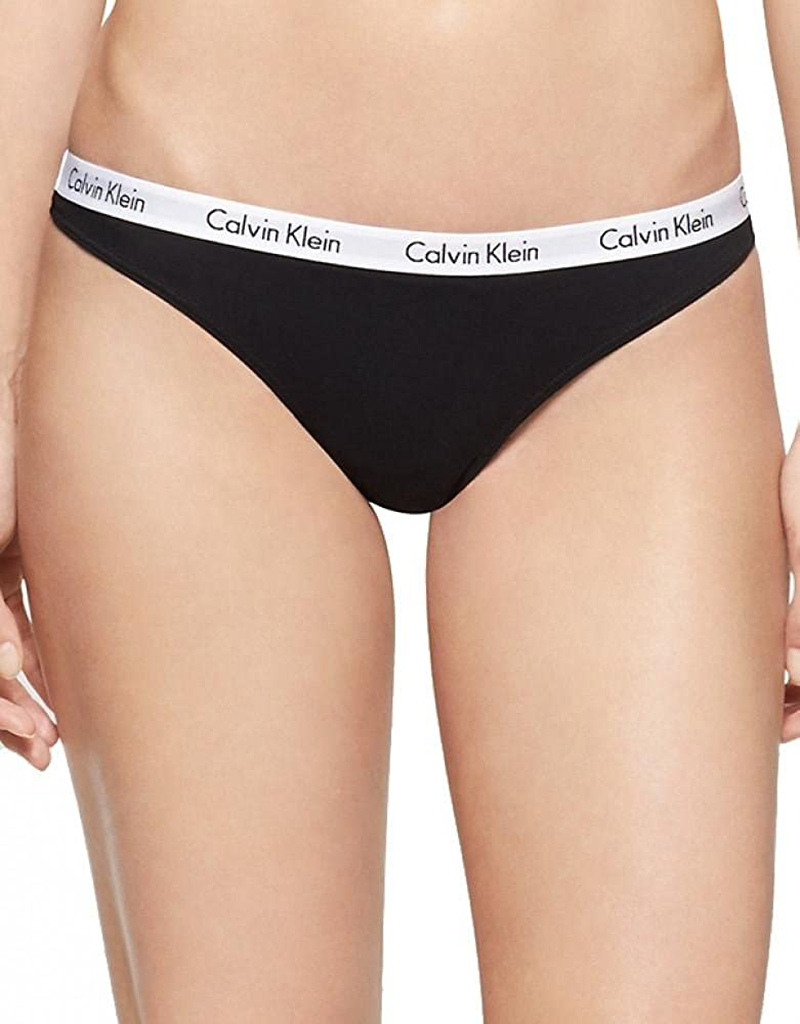 Calvin Klein Women's Carousel Logo Cotton Thong Panty Apparel & Accessories > Clothing > Underwear & Socks > Underwear Calvin Klein Black/White/Grey 3 Medium