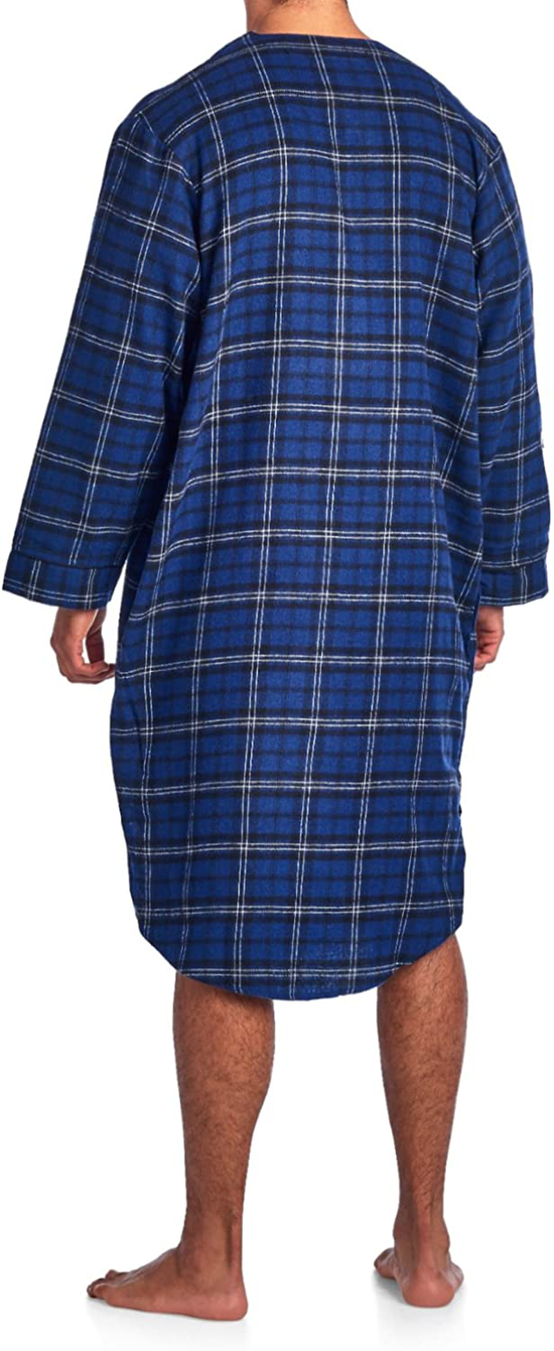 Ashford & Brooks Mens Flannel Plaid Long Sleep Shirt Henley Nightshirt Apparel & Accessories > Clothing > Sleepwear & Loungewear > Nightgowns Kylie Max