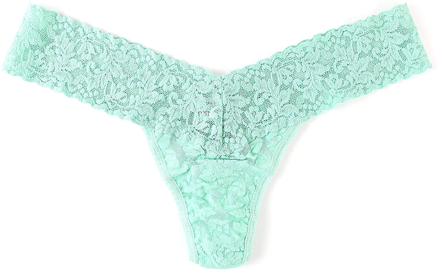 hanky panky, Signature Lace Low Rise Thong, One Size (2-12) Apparel & Accessories > Clothing > Underwear & Socks > Underwear hanky panky Mint Sprig Green One Size