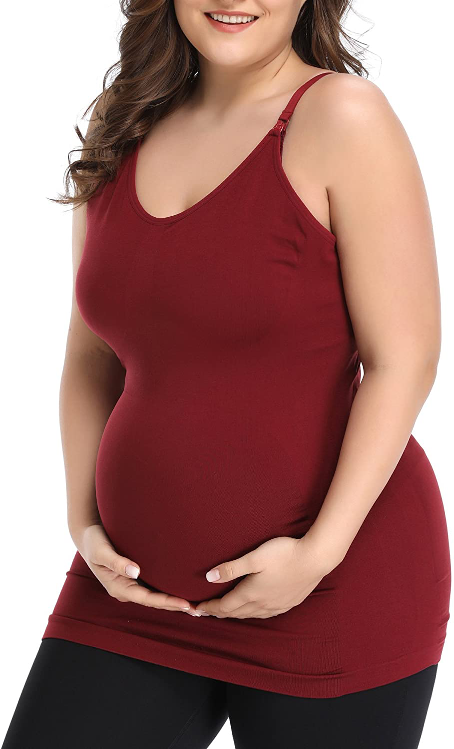 HOFISH Women'S Breast Feeding Tops,Maternity Nursing Cami with Build in Shelf Bra 3Pack Apparel & Accessories > Clothing > Activewear Kylie Max