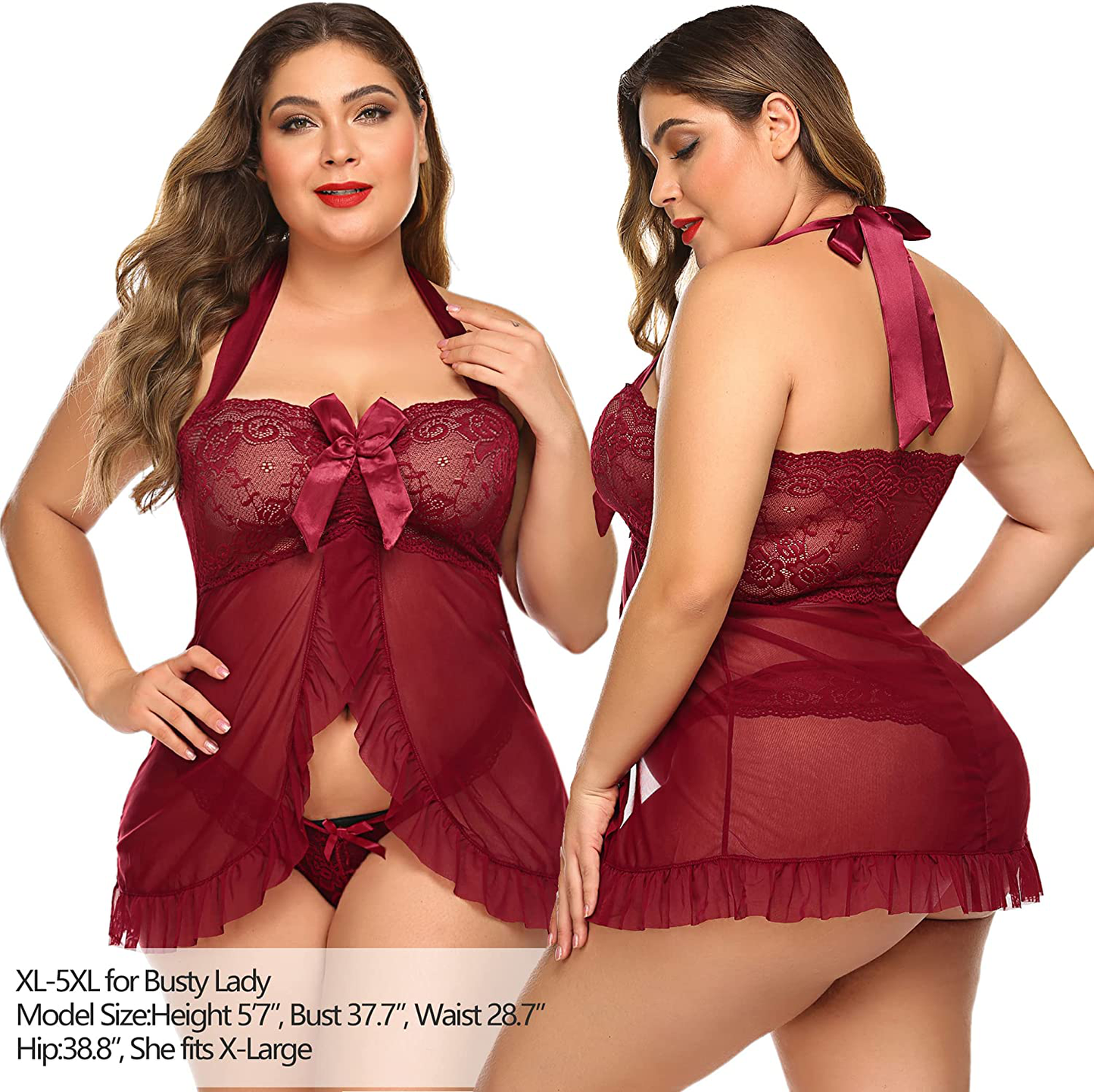 Avidlove Lingerie for Women Lace Babydoll Dress Bridal Langerie Maternity Negligee plus Size Lingerie S-5XL Apparel & Accessories > Clothing > Underwear & Socks > Lingerie Kylie Max