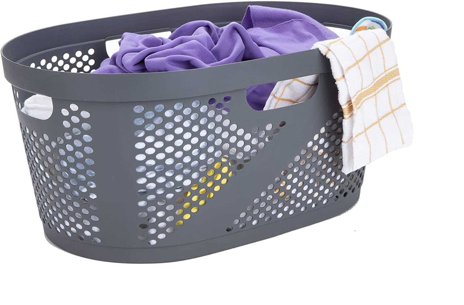 Mind Reader HHAMP40-IVO, Laundry, Storage, Bathroom, Bedroom, Home, Ivory 40 Liter Clothes Basket Apparel & Accessories > Clothing > Underwear & Socks > Underwear Mind Reader Gray 40 Liter Clothes Basket