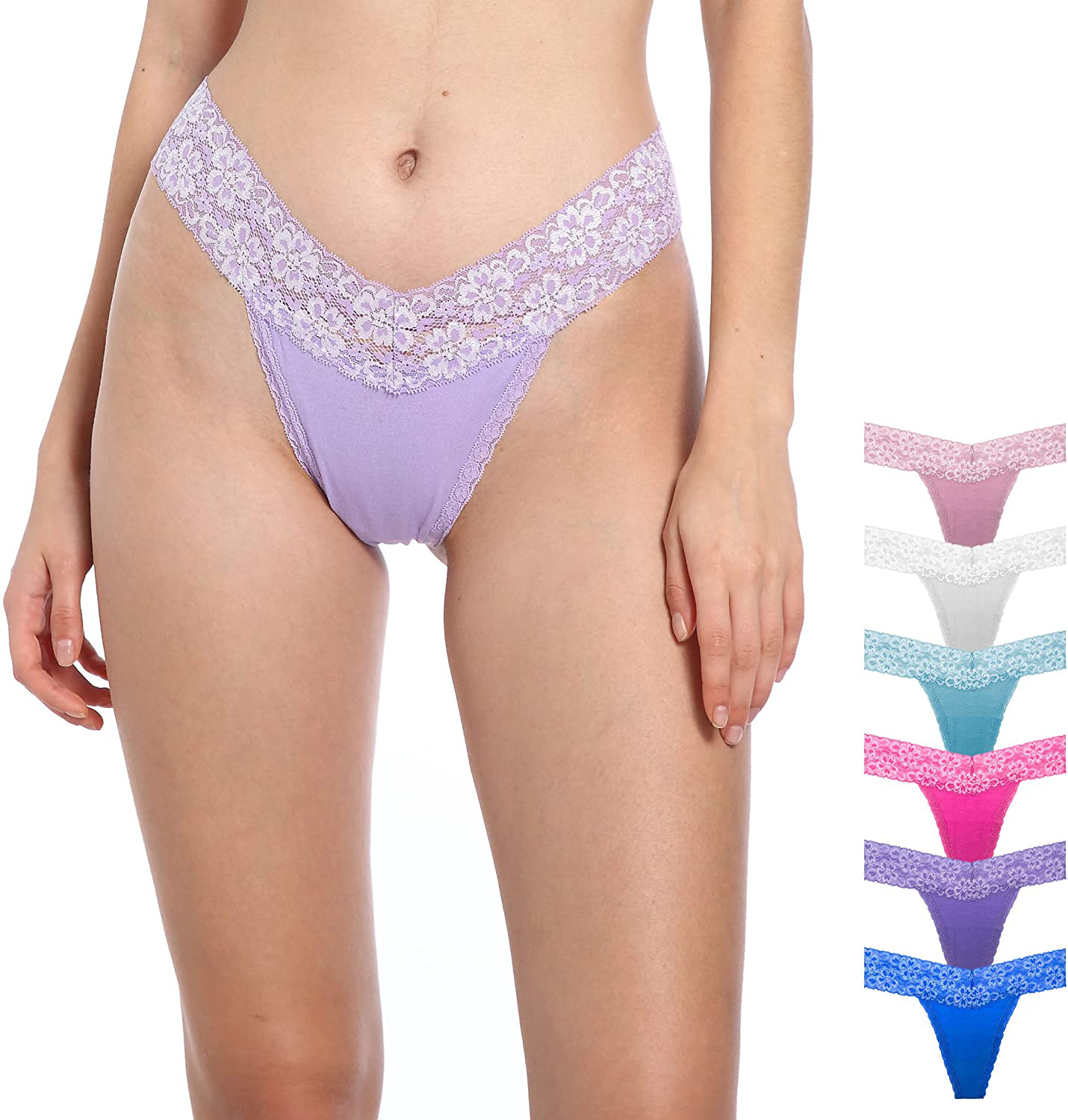 Pmrxi Pack of 10 Sexy Tangas Women Lace Thongs Plus Size Cotton Thongs Panties, Assorted Apparel & Accessories > Clothing > Underwear & Socks > Underwear Pmrxi 6 Pieces-d Medium