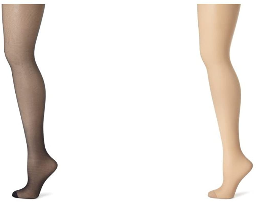 Hanes Women'S Control Top Reinforced Toe Silk Reflections Panty Hose Apparel & Accessories > Clothing > Underwear & Socks > Shapewear Hanes Classic Navy/Nude 2 C-D