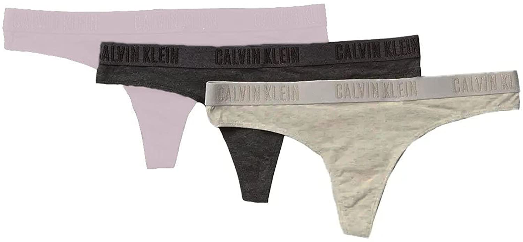 Calvin Klein Women's Carousel Logo Cotton Thong Panty Apparel & Accessories > Clothing > Underwear & Socks > Underwear Calvin Klein Dark Grey(qp2000-062)/Violet 3 Small