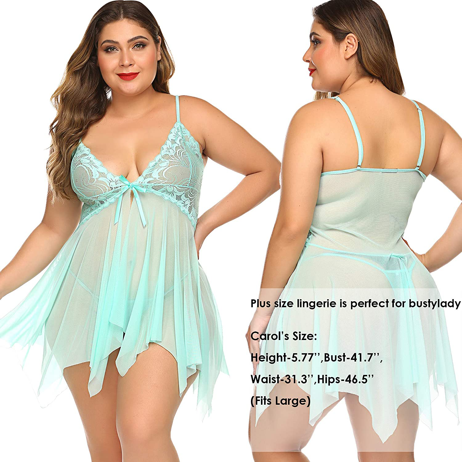 Avidlove Lingerie for Women Lace Babydoll Sleepwear Boudoir Outfits plus Size Langeray XS-5XL Apparel & Accessories > Clothing > Underwear & Socks > Lingerie Kylie Max