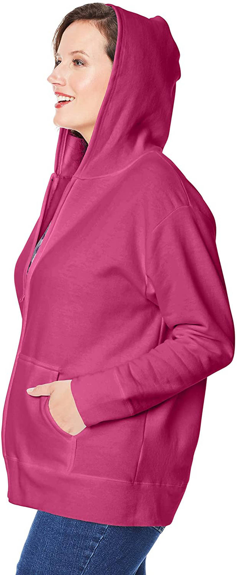JUST MY SIZE plus Size Comfortsoft Ecosmart Fleece Full-Zip Women'S Hoodie Apparel & Accessories > Clothing > Activewear Kylie Max