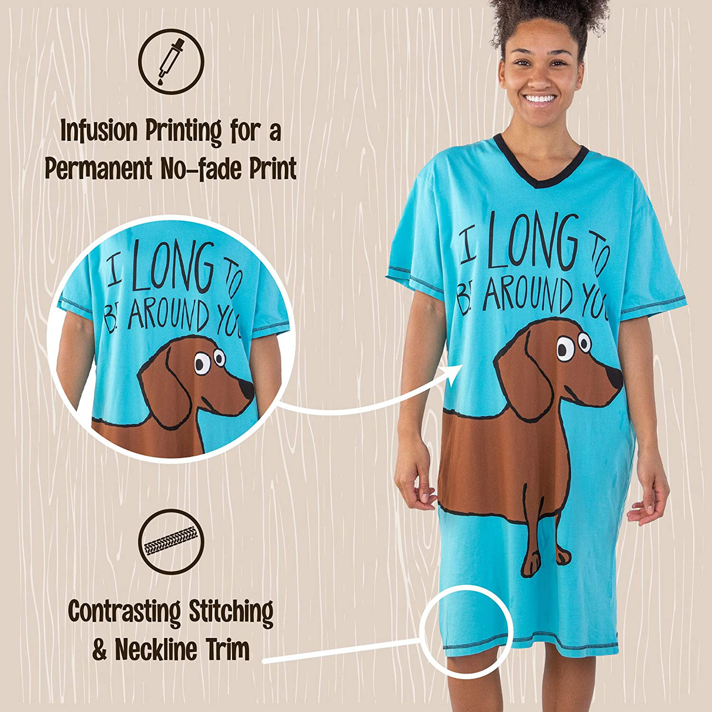 Lazy One Nightshirts for Women, Animal Designs Apparel & Accessories > Clothing > Sleepwear & Loungewear > Nightgowns Kylie Max