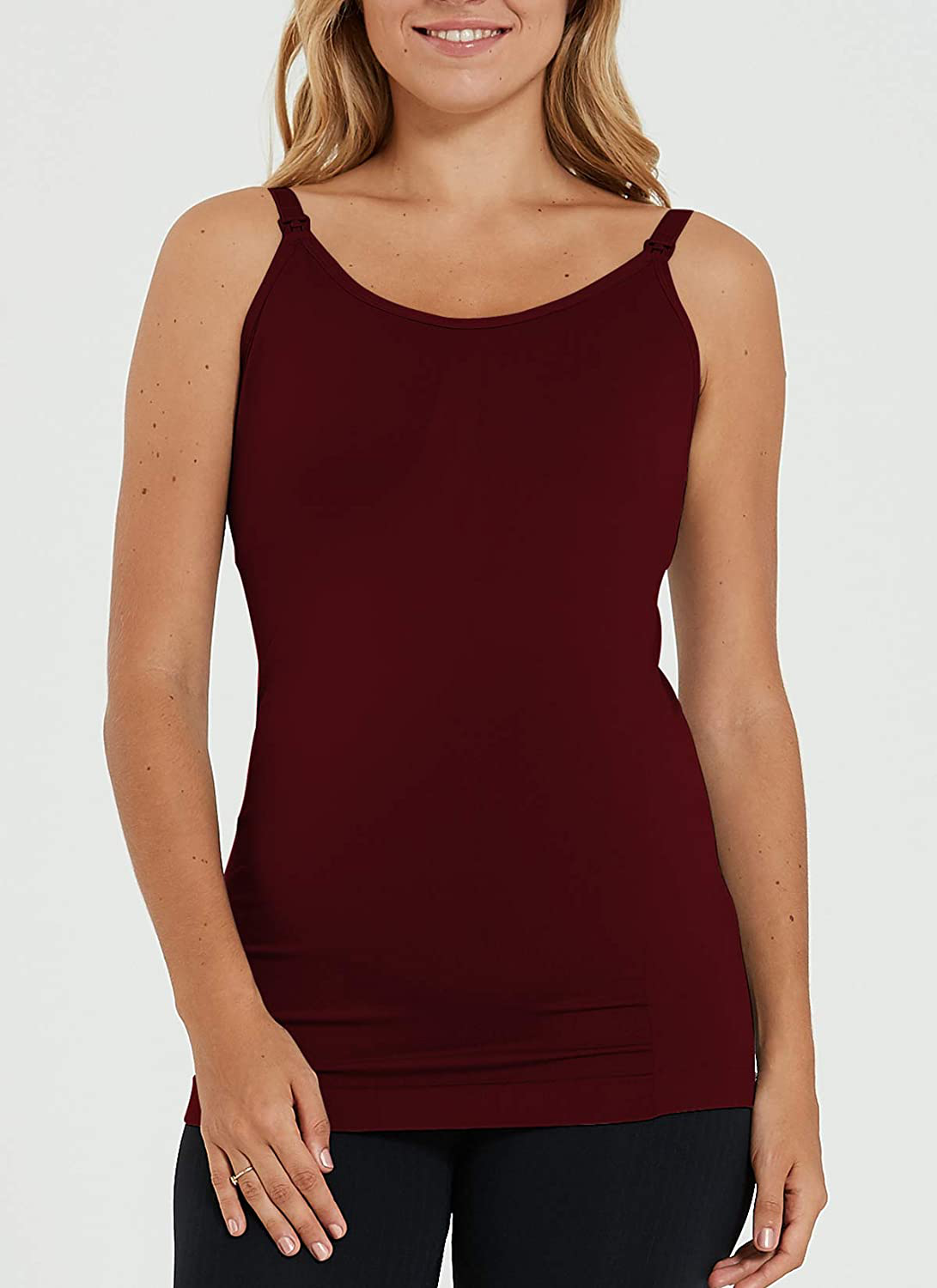 HOFISH Women'S Breast Feeding Tops,Maternity Nursing Cami with Build in Shelf Bra 3Pack Apparel & Accessories > Clothing > Activewear Kylie Max