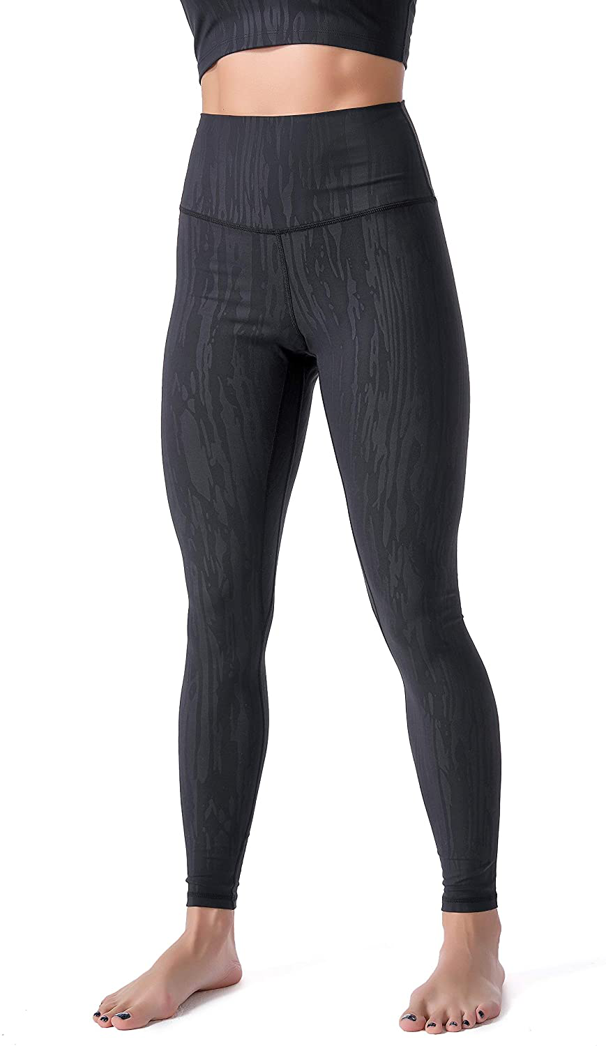 Sunzel Workout Leggings for Women, Squat Proof High Waisted Yoga Pants 4 Way Stretch, Buttery Soft Apparel & Accessories > Clothing > Activewear Sunzel Black-embossed Tree X-Small