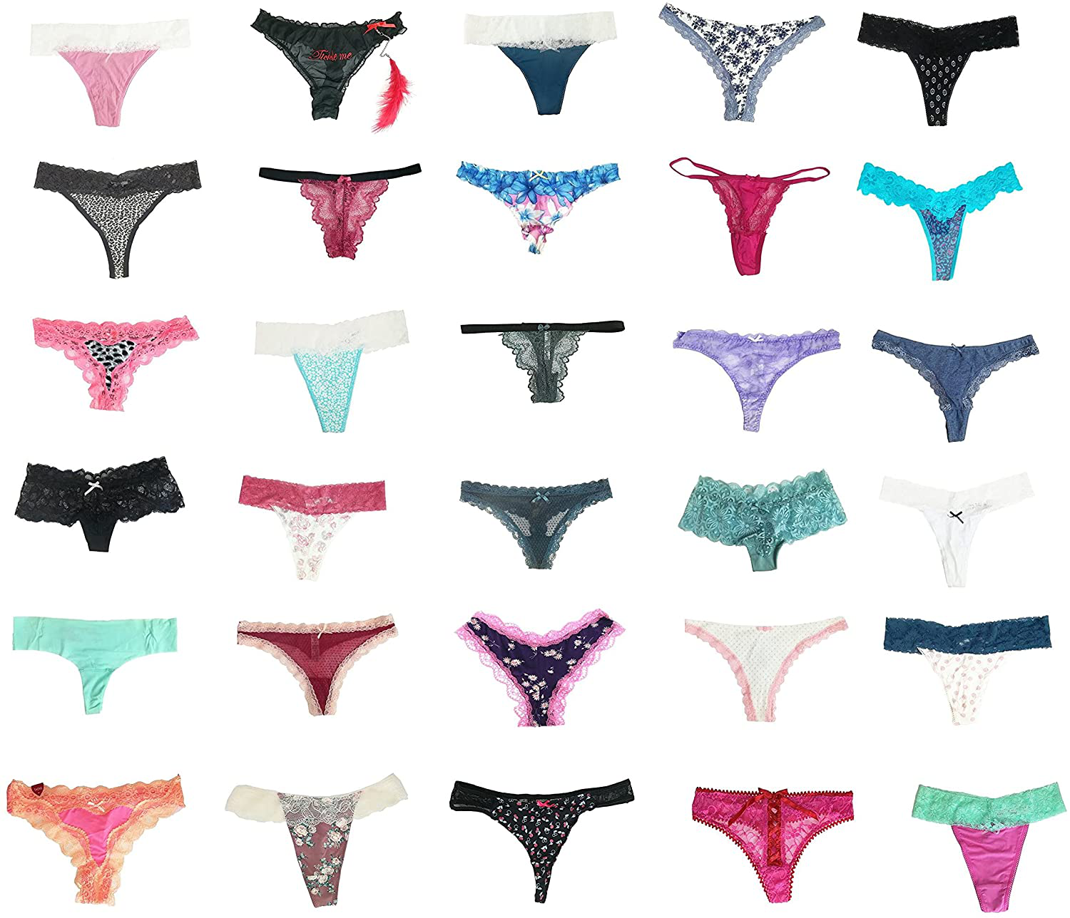 Jooniyaa Women Variety of Underwear Pack T-Back Thong G-String Panties Apparel & Accessories > Clothing > Underwear & Socks > Underwear jooniyaa