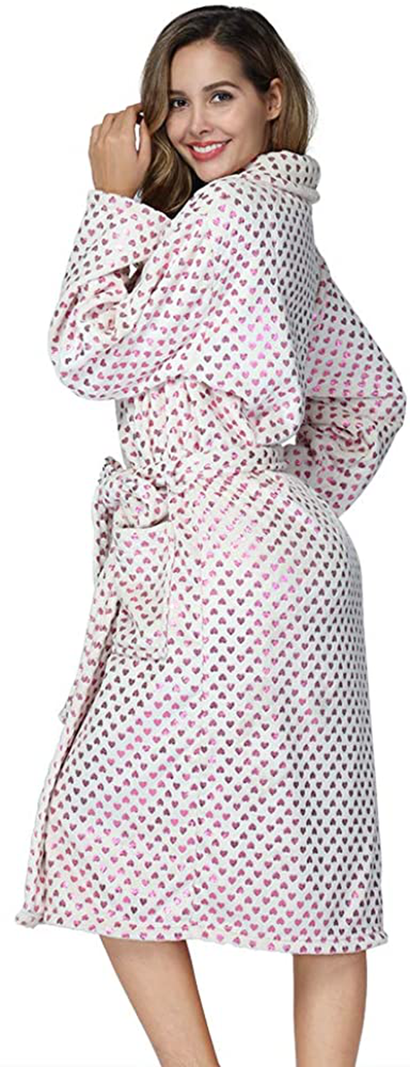 RONGTAI Womens Bathrobe Ladies Fleece Plush Warm Long Robes Apparel & Accessories > Clothing > Sleepwear & Loungewear > Robes Kylie Max