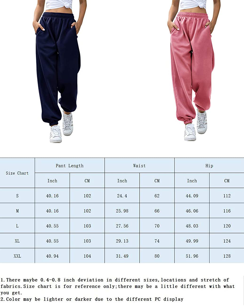 Hesayep Women'S High Waisted Sweatpants Workout Active Joggers Pants Baggy Lounge Bottoms Apparel & Accessories > Clothing > Activewear Kylie Max