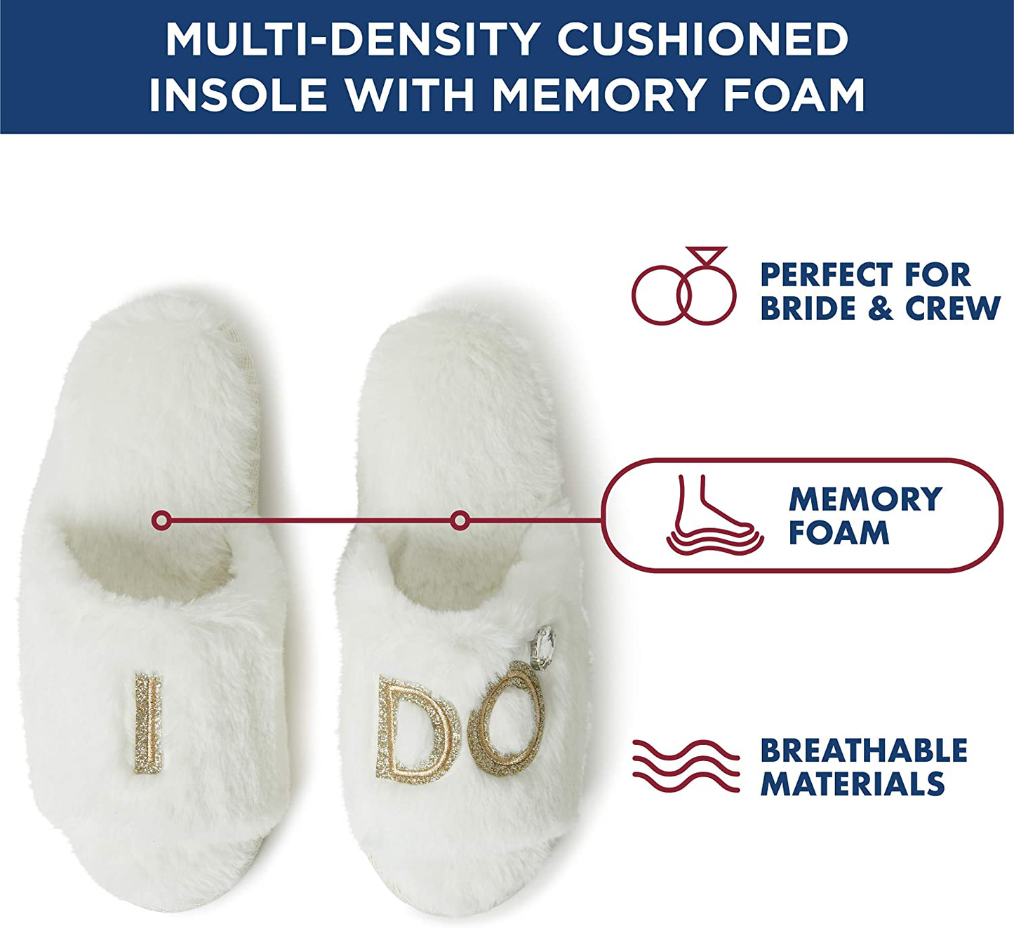 Dearfoams Women's Bridal I Do & I Do Crew Giftable Slide Slipper Arts & Entertainment > Party & Celebration > Gift Giving Dearfoams