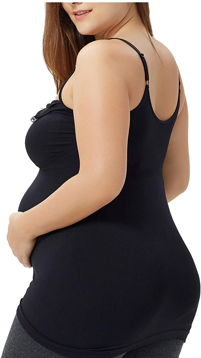HOFISH Women'S Breast Feeding Tops,Maternity Nursing Cami with Build in Shelf Bra 3Pack Apparel & Accessories > Clothing > Activewear Kylie Max