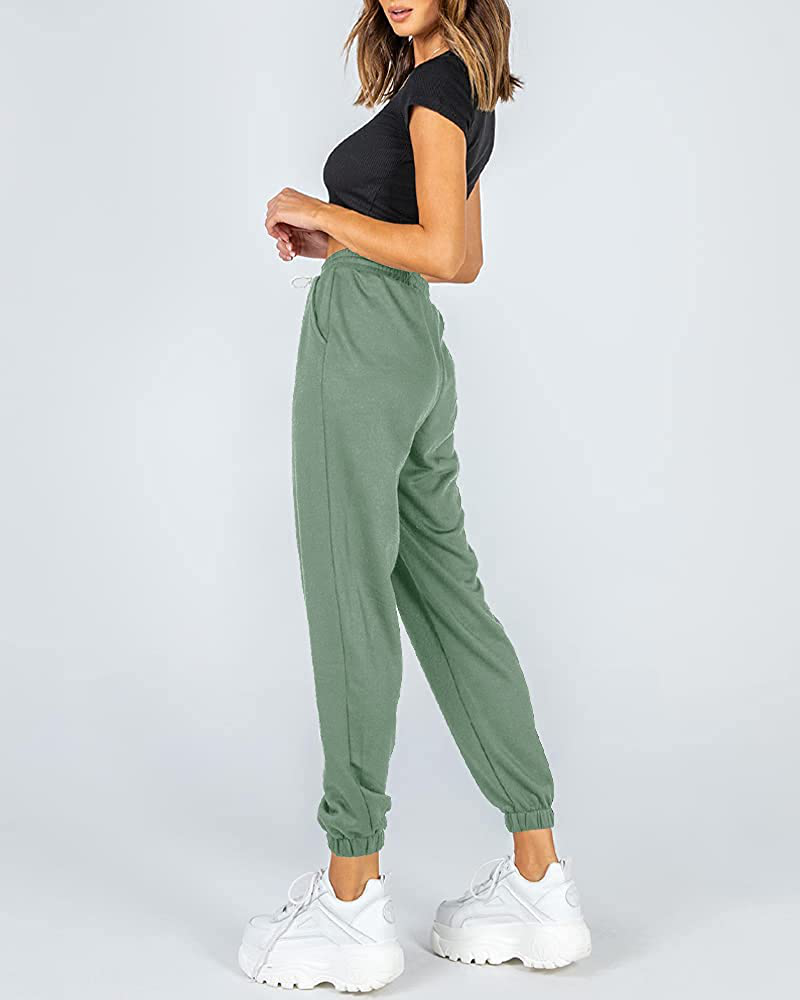Ezymall Womens Sweatpants Comfy High Waisted Workout Athletic Lounge Joggers Pants with Pockets Apparel & Accessories > Clothing > Activewear Kylie Max