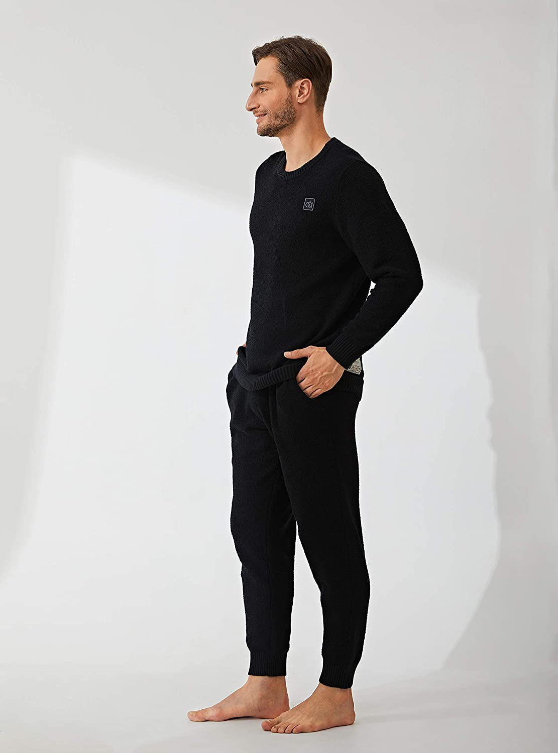 DAVID ARCHY Men'S Plush Fleece Sleepwear Warm Cozy Long Sleeve Top & Bottom Pajama Set Nightwear Apparel & Accessories > Clothing > Sleepwear & Loungewear > Pajamas Kylie Max
