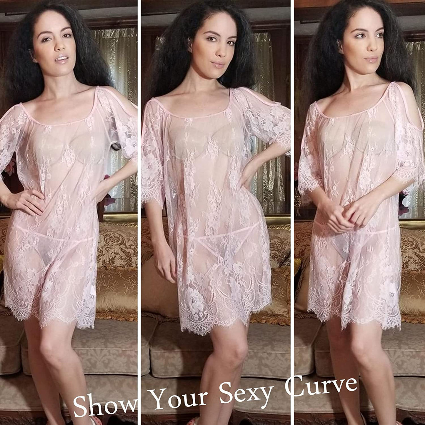 Avidlove Women Chemises Lace Smock Lingerie Mini Babydoll Lingerie Sleepwear S-4XL Apparel & Accessories > Clothing > Underwear & Socks > Lingerie Kylie Max