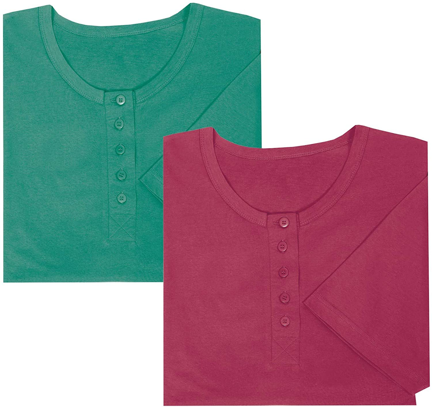 Catalog Classics Womens Long Henley Nightshirts - Set of 4 Sleep Shirts Apparel & Accessories > Clothing > Sleepwear & Loungewear > Nightgowns Kylie Max