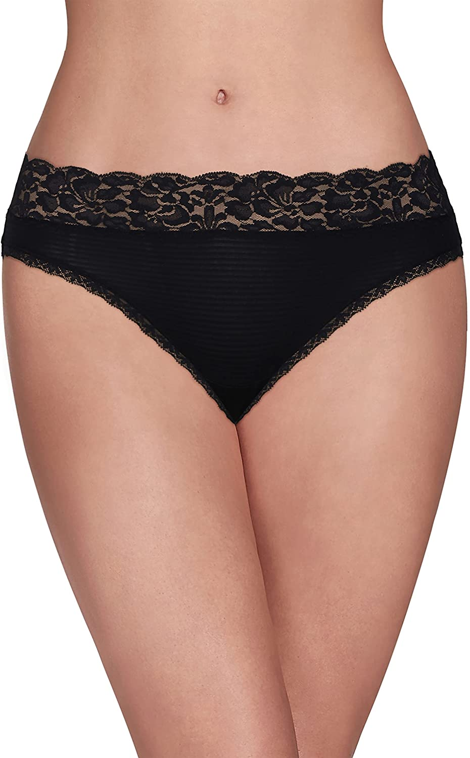 Vanity Fair Women'S Flattering Lace Panties Apparel & Accessories > Clothing > Underwear & Socks > Underwear Vanity Fair Bikini - Black Stripe Bikini 7