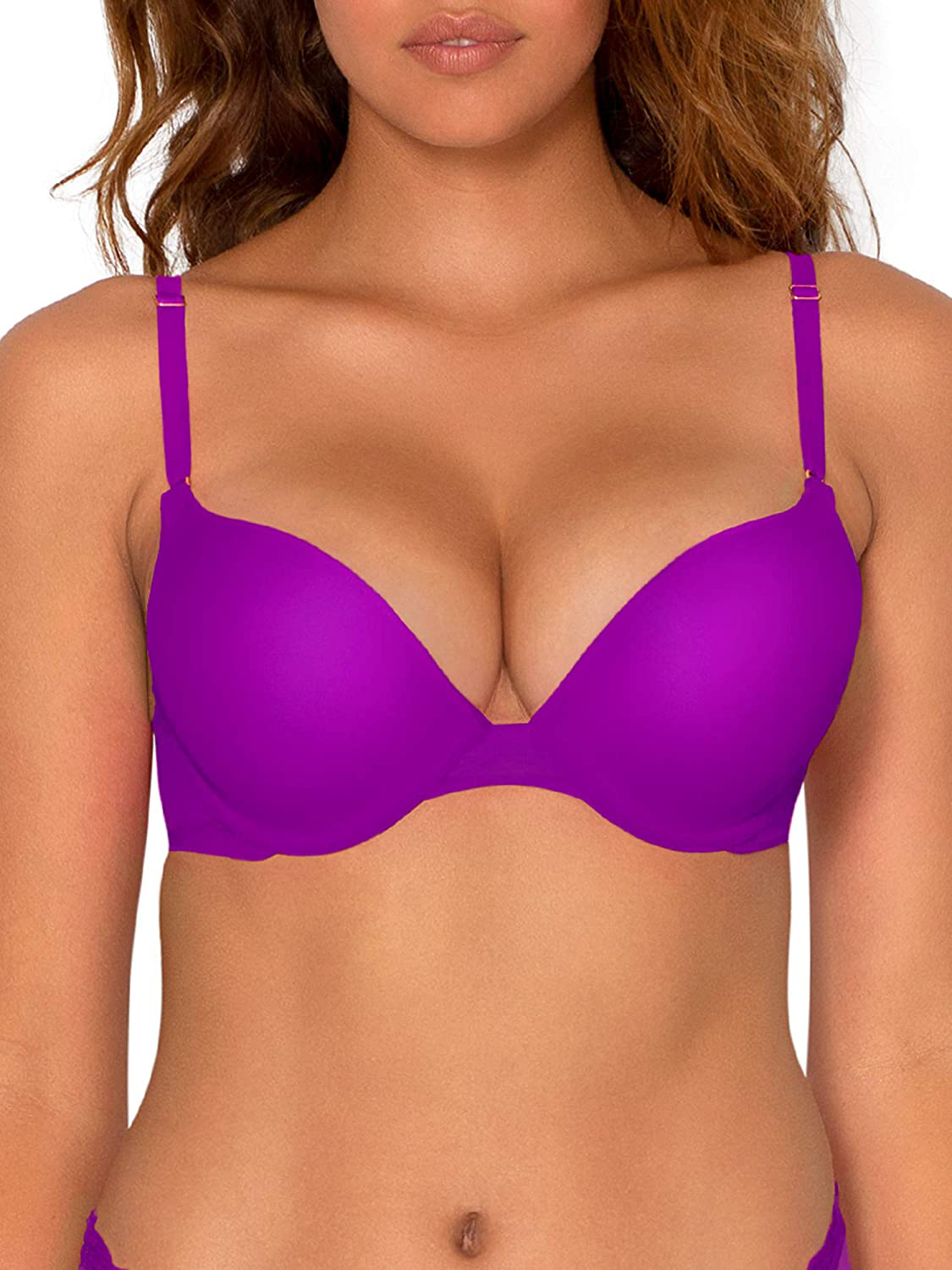 Smart & Sexy Women's Maximum Cleavage Underwire Push up Bra Apparel & Accessories > Clothing > Underwear & Socks > Bras Smart & Sexy Fierce Violet (Mesh) 34C