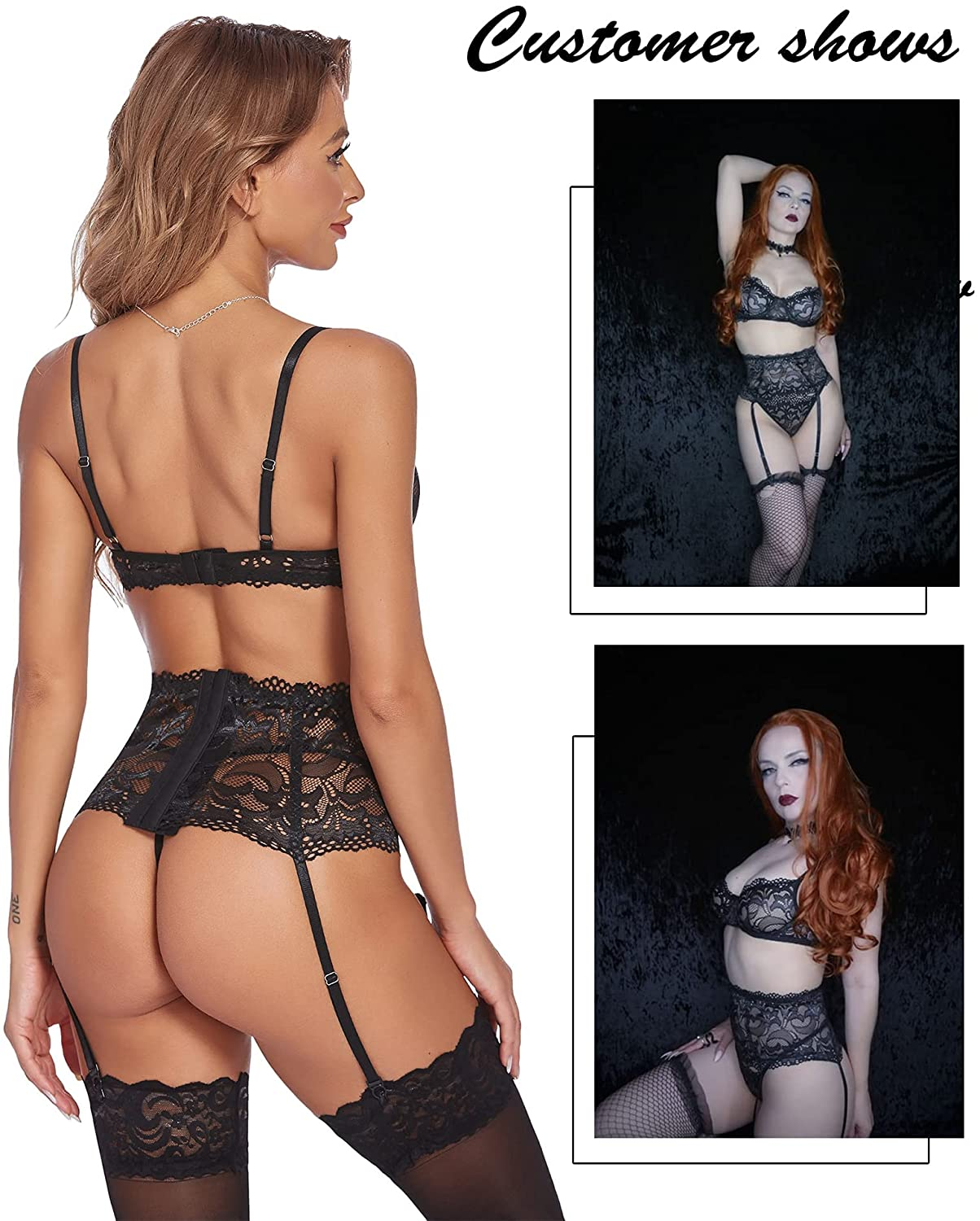 Avidlove Sexy Lingerie for Women Garter Lingerie Set High Waist Lingerie Underwire Apparel & Accessories > Clothing > Underwear & Socks > Lingerie Avidlove