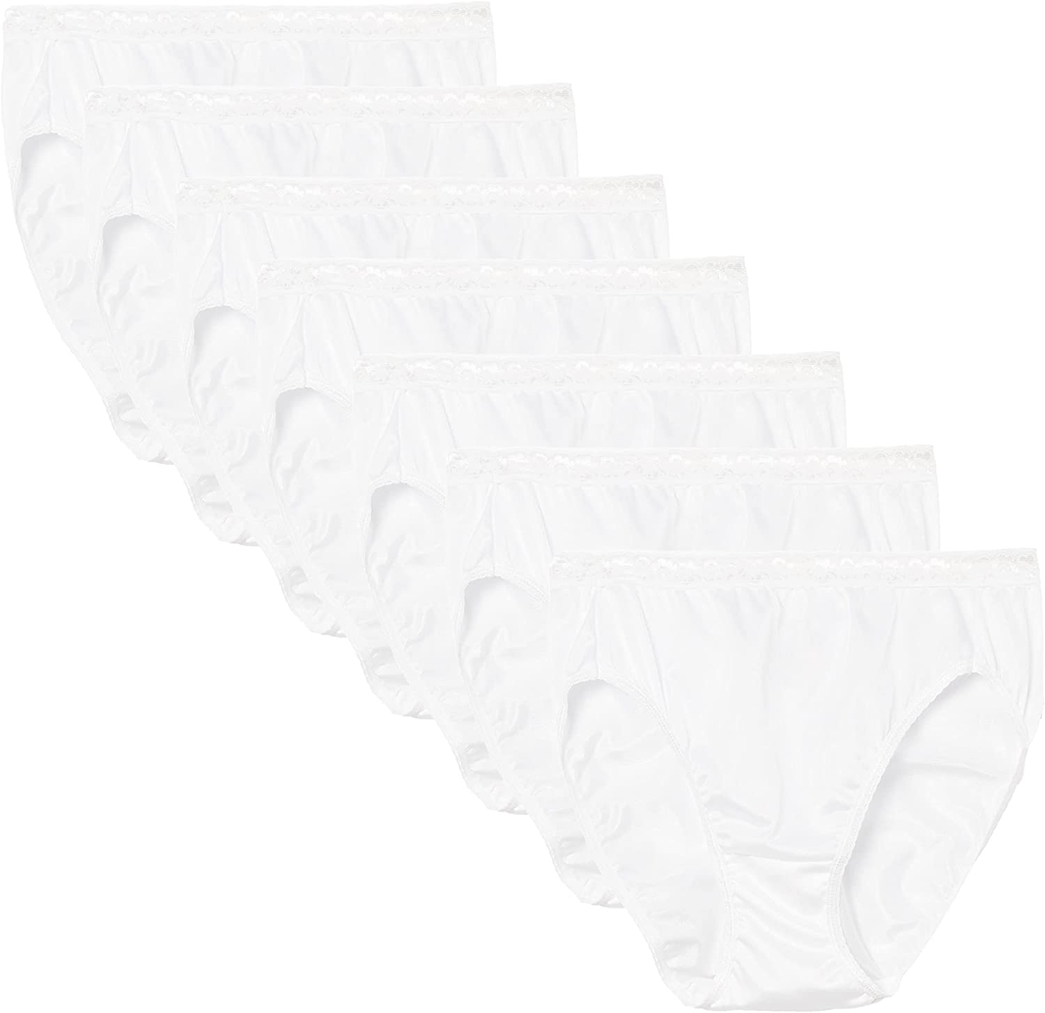 Hanes Women'S Nylon 6-Pack Hi Cut Underwear (Colors May Vary) Apparel & Accessories > Clothing > Underwear & Socks > Underwear Hanes 6 Pack - High Cut Assorted 9