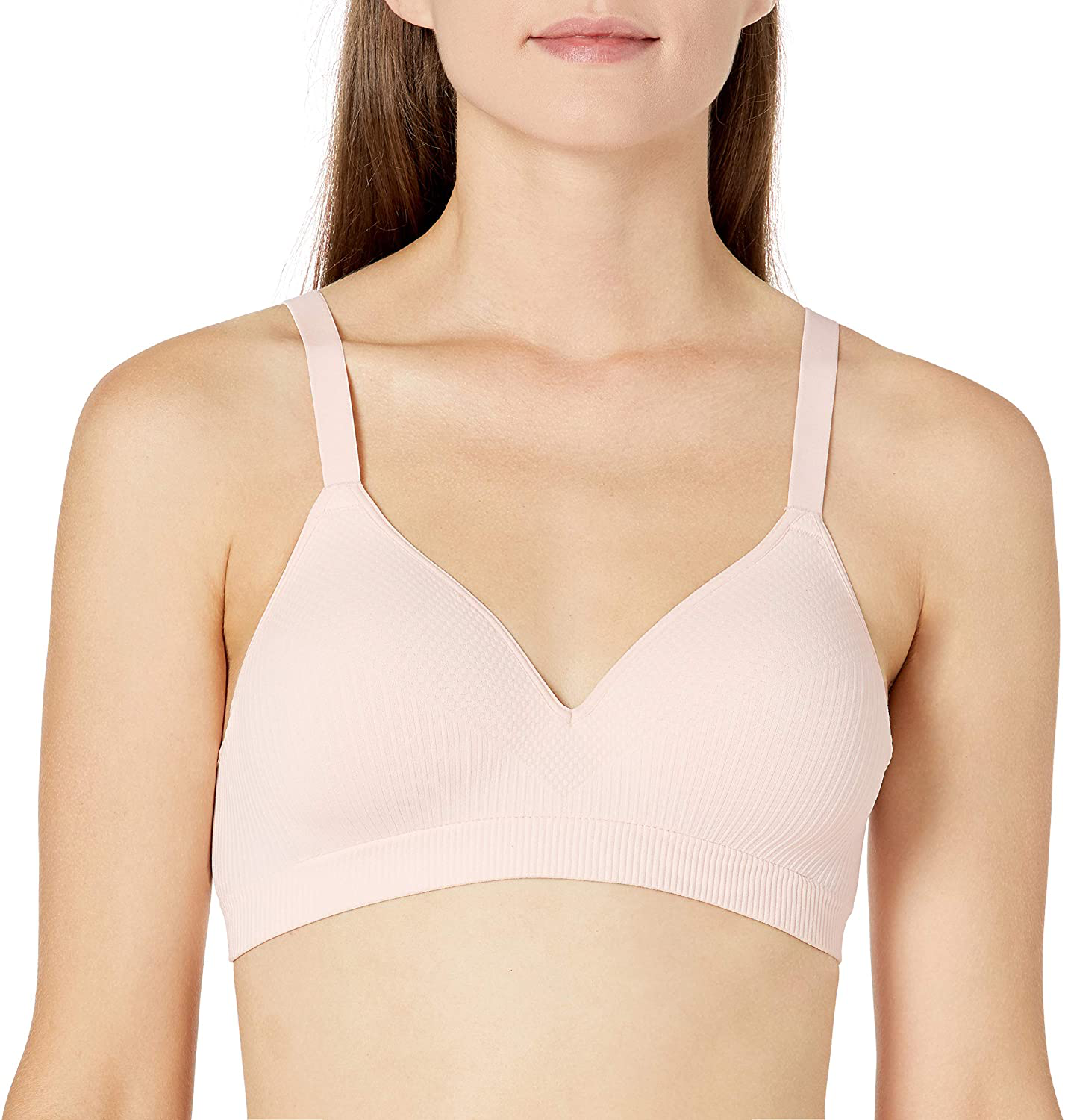 Hanes Women's Perfect Coverage ComfortFlex Wirefree Bra MHG260 Apparel & Accessories > Clothing > Underwear & Socks > Bras Hanes Light Buff Rib X-Large