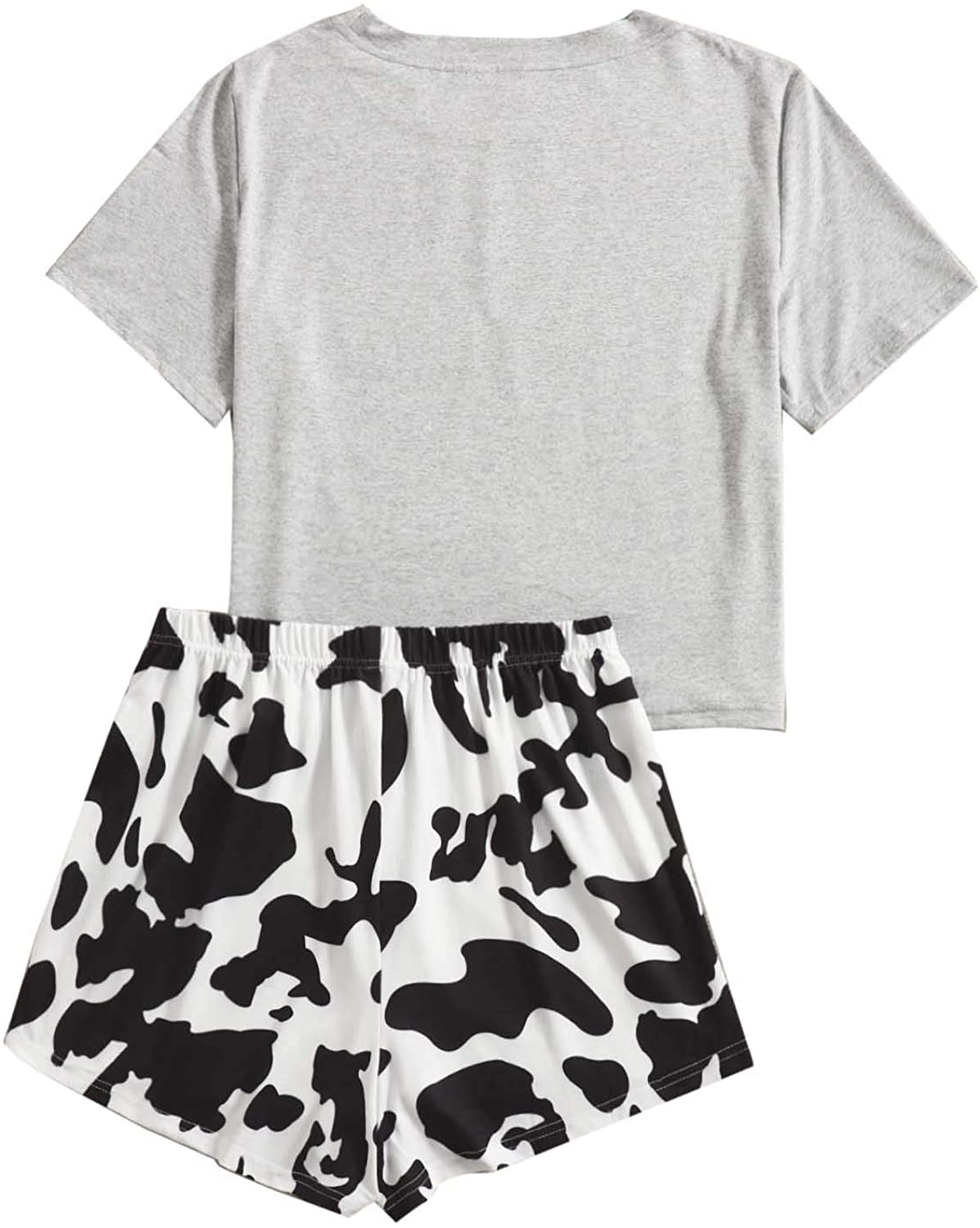 DIDK Women's Cute Cartoon Print Tee and Shorts Pajama Set Apparel & Accessories > Clothing > Sleepwear & Loungewear > Pajamas DIDK