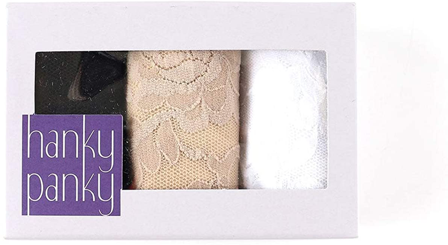 hanky panky, Signature Lace Original Rise Thong 3 Pack, One Size (4-14) Apparel & Accessories > Clothing > Underwear & Socks > Underwear hanky panky