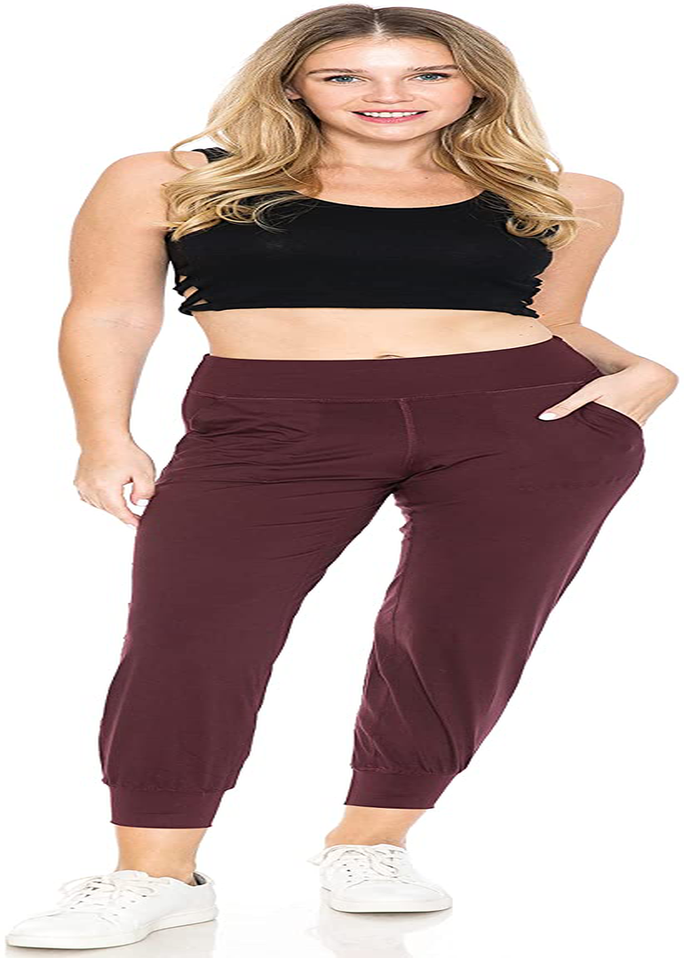 Leggings Depot Women'S Printed Solid Activewear Jogger Track Cuff Sweatpants Apparel & Accessories > Clothing > Activewear Kylie Max