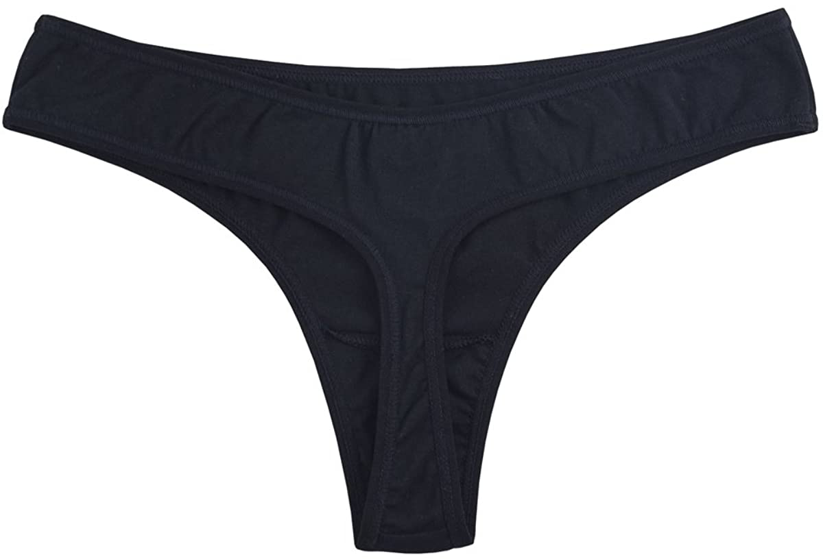 Knitlord 6 Pack Women's Thongs Underwear Cotton Breathable Panties Hipster Bikini Apparel & Accessories > Clothing > Underwear & Socks > Underwear KNITLORD