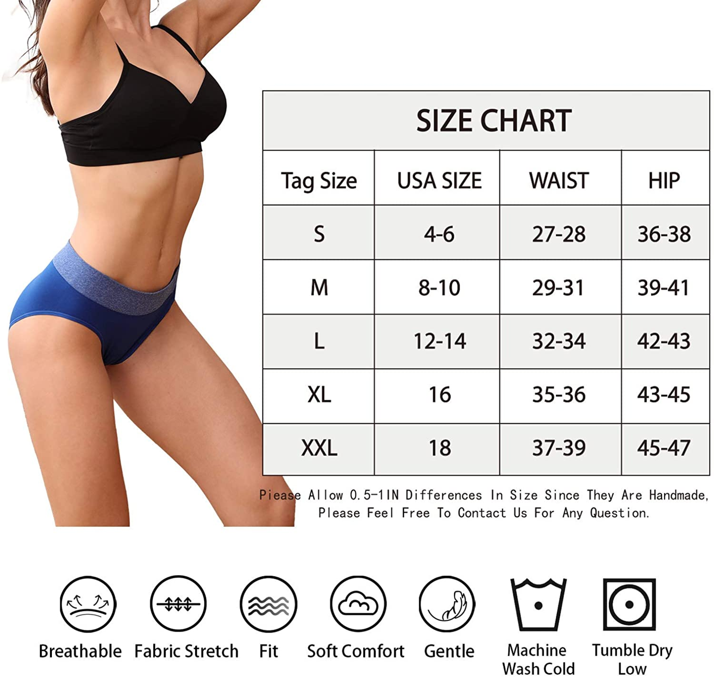 Women'S Low/High Waist Seamless Underwear Soft Full Coverage Ladies Panties Colorful Breathable Stretch Briefs 5-Pack Apparel & Accessories > Clothing > Underwear & Socks > Underwear LALESTE