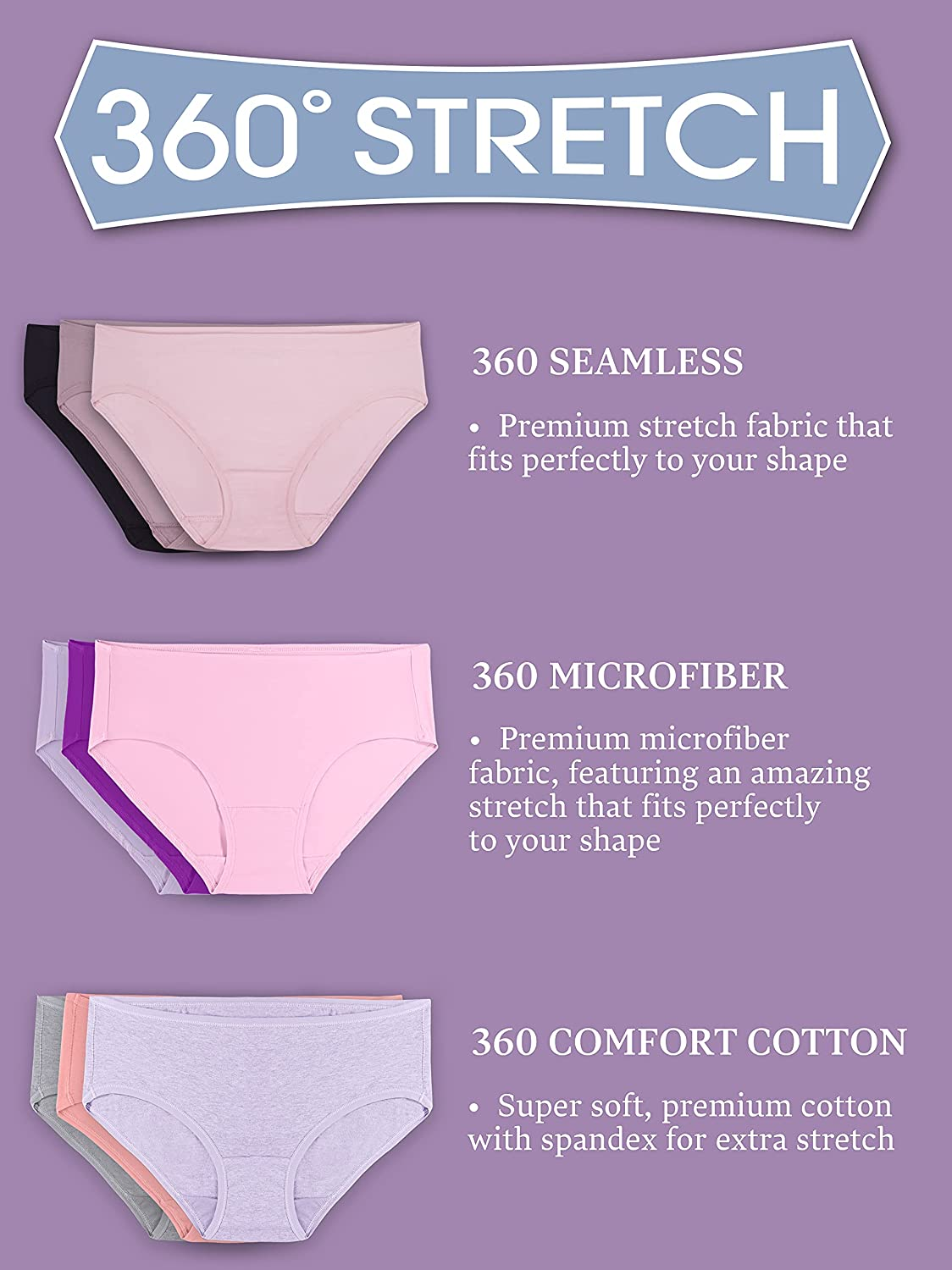 Fruit of the Loom Women'S Seamless Underwear (Regular & plus Size) Apparel & Accessories > Clothing > Underwear & Socks > Underwear Fruit of the Loom