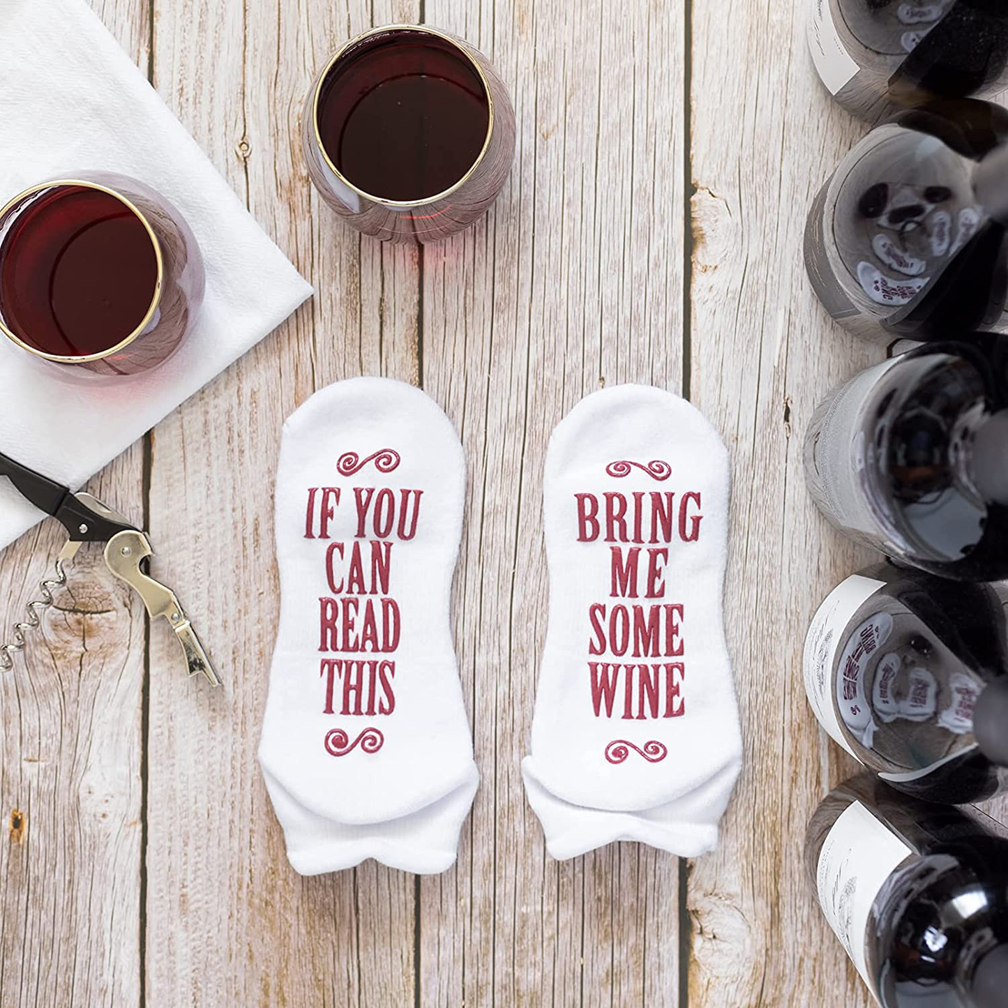 Haute Soiree - Women's Novelty Socks - “If You Can Read This, Bring Me Some” - One Size Fits All Arts & Entertainment > Party & Celebration > Gift Giving Haute Soiree