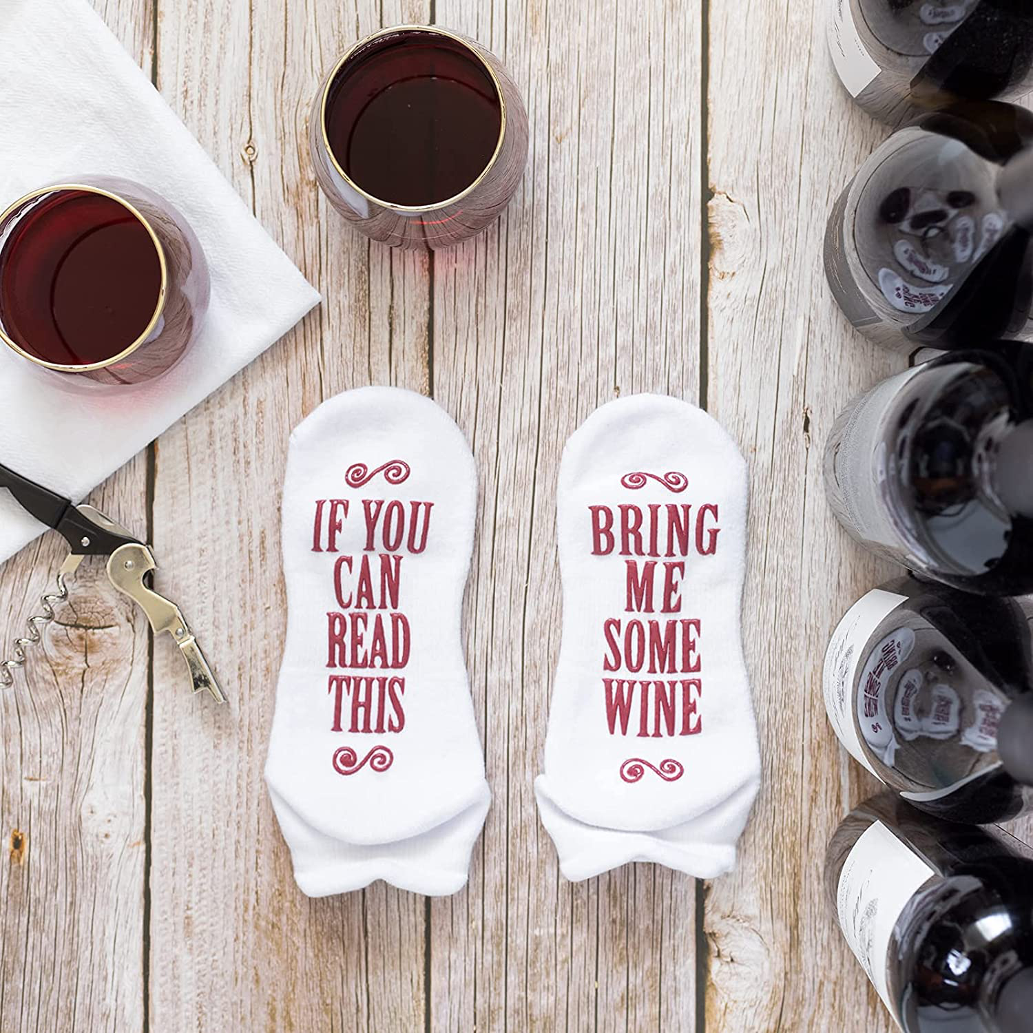 Haute Soiree - Women's Novelty Socks - “If You Can Read This, Bring Me Some” - One Size Fits All Arts & Entertainment > Party & Celebration > Gift Giving Haute Soiree