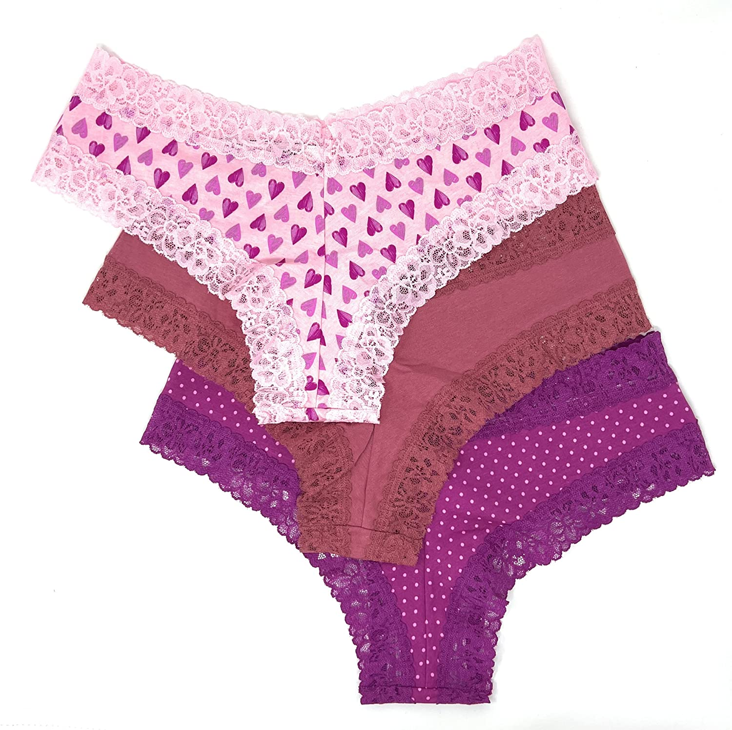 Victoria'S Secret Lace Cheeky Panty Set of 3 Apparel & Accessories > Clothing > Underwear & Socks > Underwear Victoria's Secret