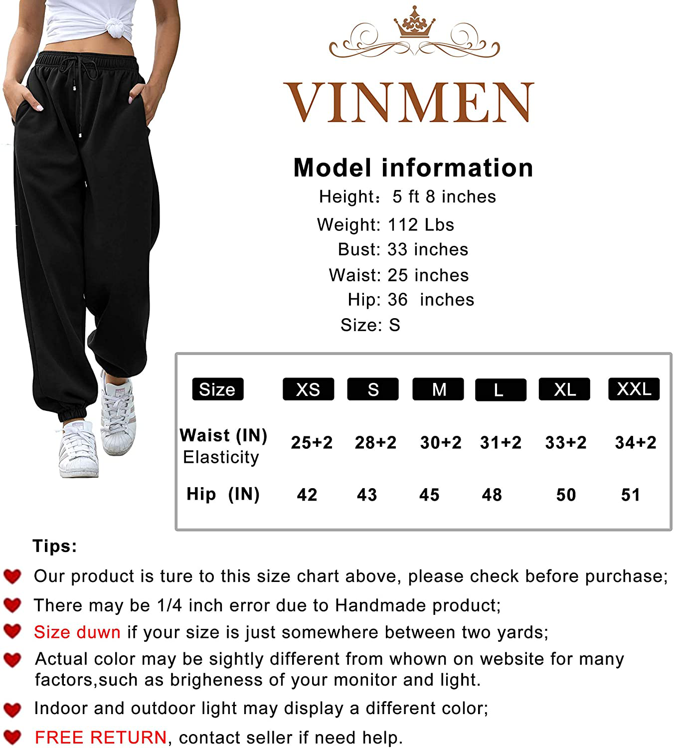 VINMEN Cinch Bottom Sweatpants for Women with Pockets Apparel & Accessories > Clothing > Activewear Kylie Max