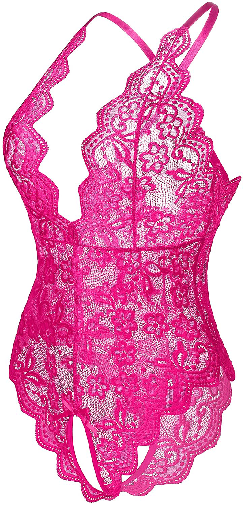 Donnalla Women's One Piece Teddy Plunging Lace Bodysuit Elegant Honeymoon Lingerie Apparel & Accessories > Clothing > Underwear & Socks > Lingerie Donnalla