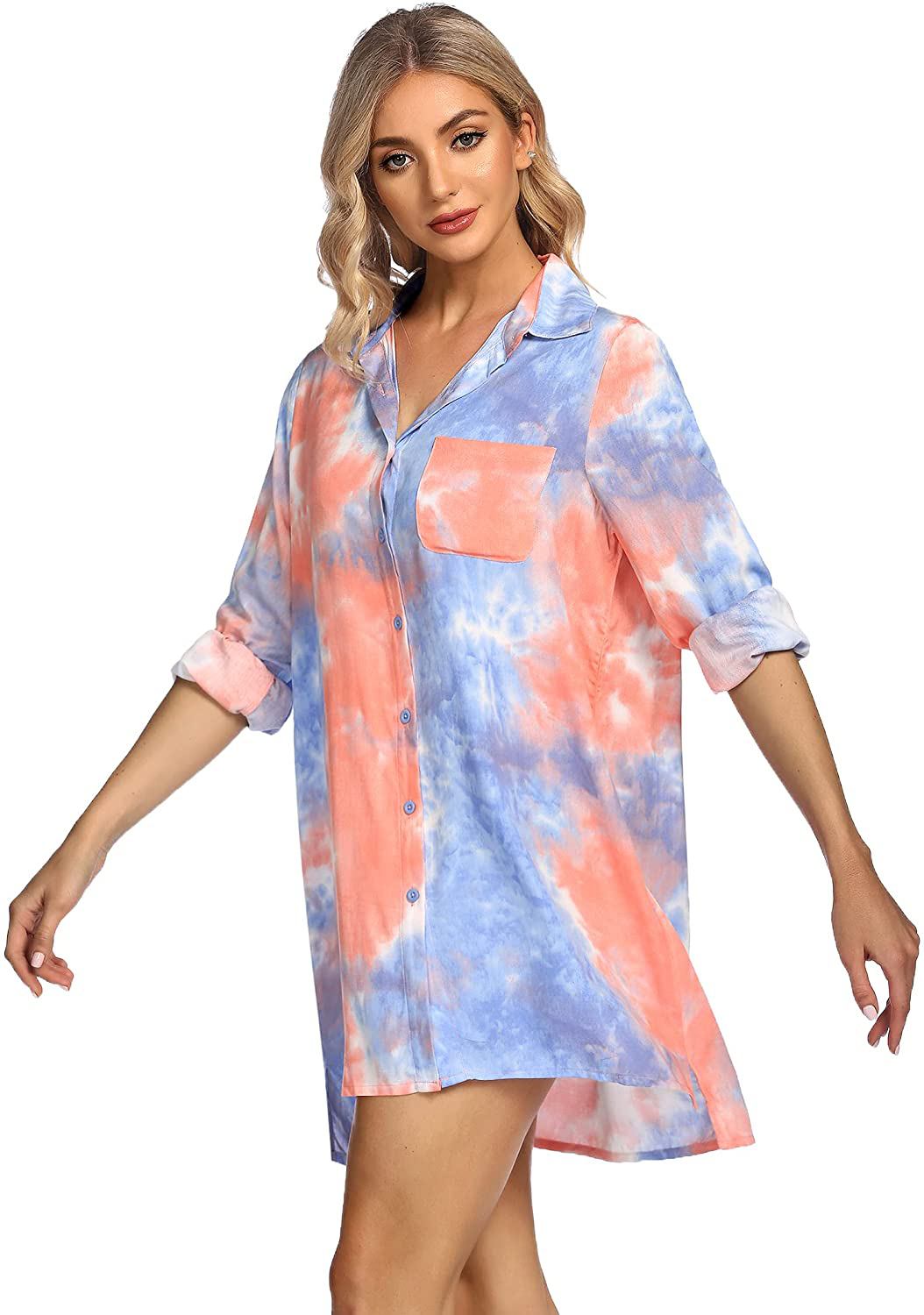 SHESHOW Women'S Beach Cover up Long Sleeve Button down Shirt Beach Bikini Coverups Dress Swimsuit Covers S-3XL Apparel & Accessories > Clothing > Swimwear Kylie Max