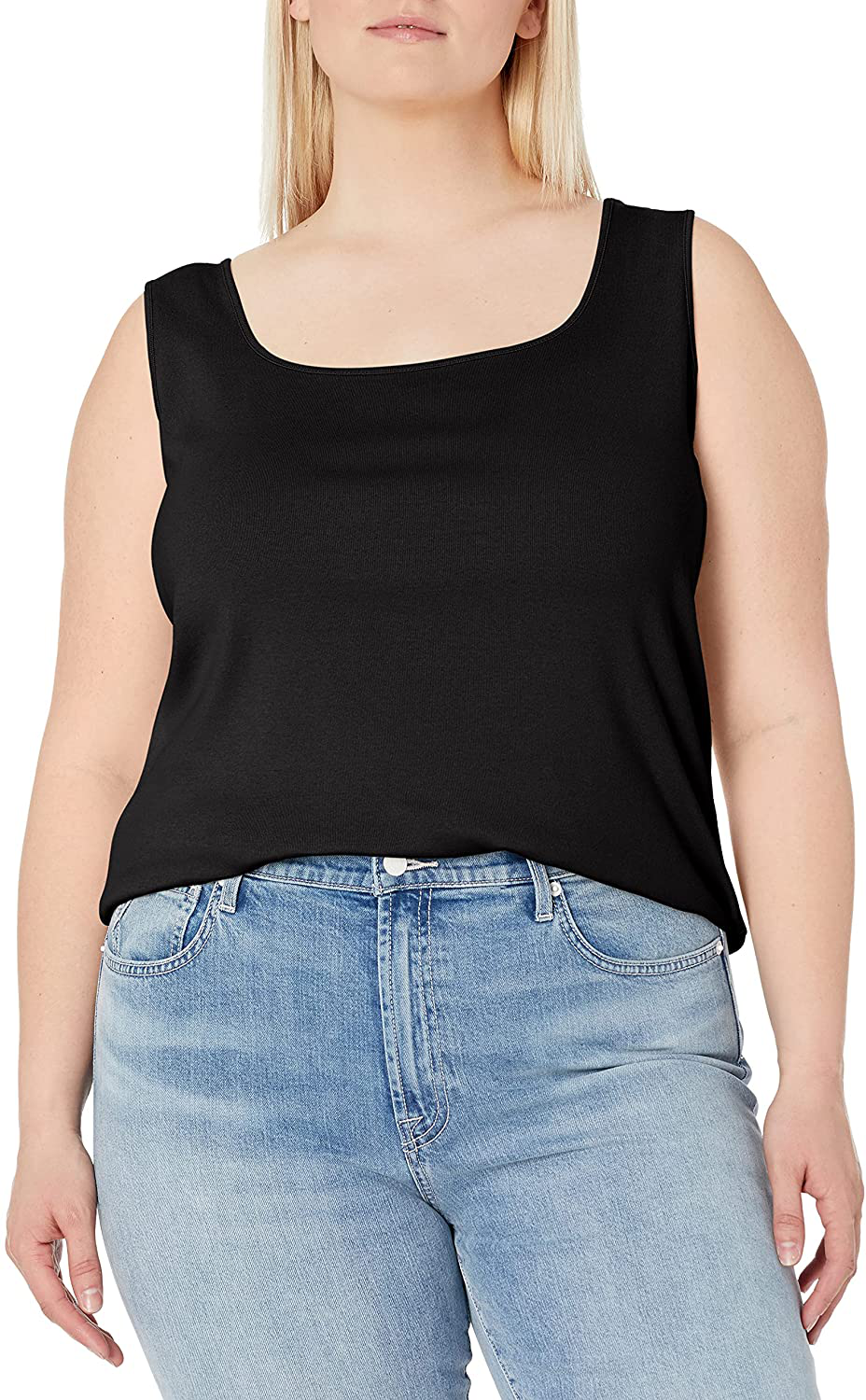Ruby Rd. Women'S Plus-Size 1X1 Rib Square Neck Sleeveless Tank Apparel & Accessories > Clothing > Activewear Kylie Max