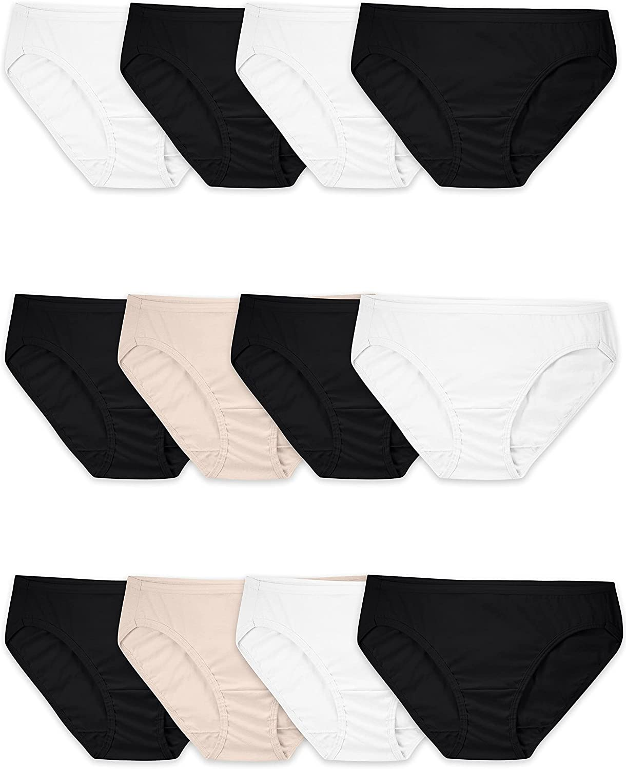 Fruit of the Loom Women'S Tag Free Cotton Bikini Panties Apparel & Accessories > Clothing > Underwear & Socks > Underwear Fruit of the Loom 12 Pack - Assorted Colors 9