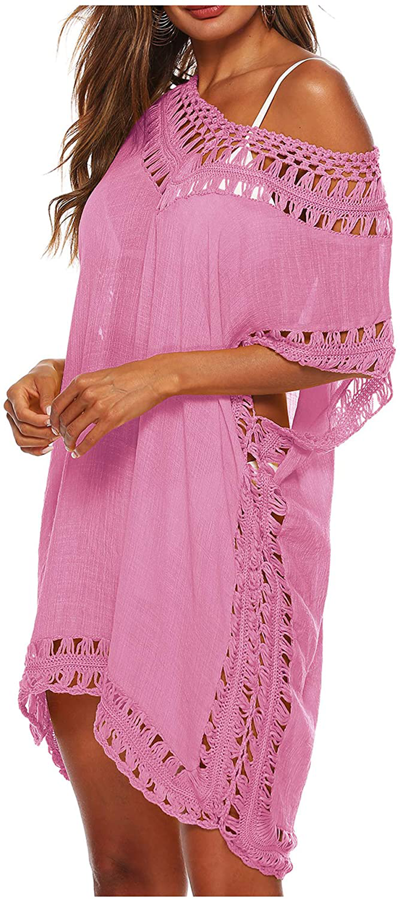 Wander Agio Womens Swimwear Cover up Swim Suit Beach Bikini Coverups Stripe Printing Hollow Out Apparel & Accessories > Clothing > Swimwear Kylie Max